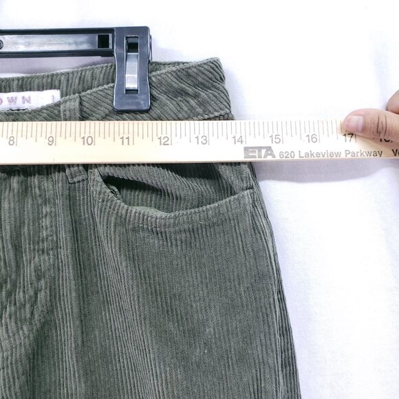 Tinseltown Pants Womens Size 1 Green Corduroy Baggy Wide Leg Cargo 100% Cotton - Picture 2 of 16